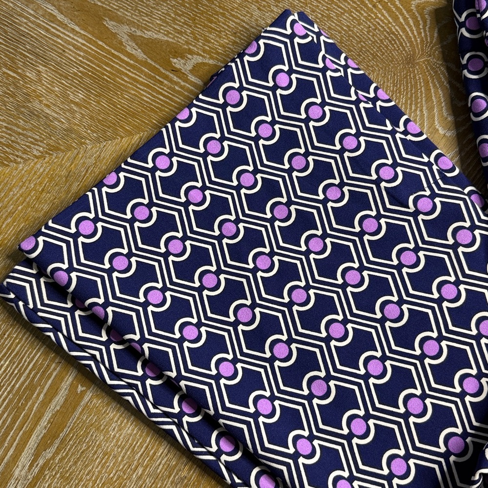 ZARA Geometric Purple Print Crop Flare Pant L - Picture 8 of 11